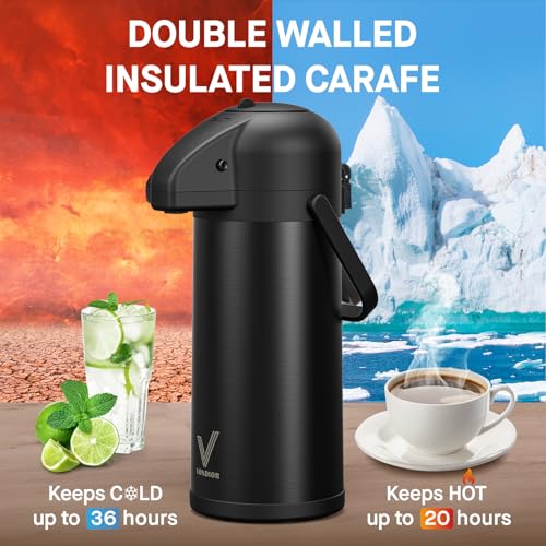 Coffee Carafe for Keeping Hot (102 Ounces / Black-1 Pack)