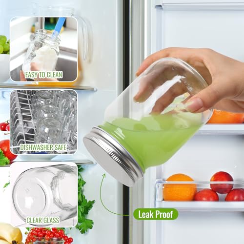Glass Mason Jars 16 oz (Silver Lids-16oz)