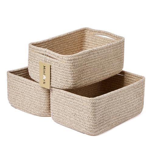 Small Storage Baskets for Organizing (3pcs-L13xW8.5xH5.1" / Brown)