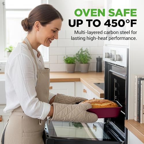 8 Piece Nonstick Stackable Bakeware Set (Purple)