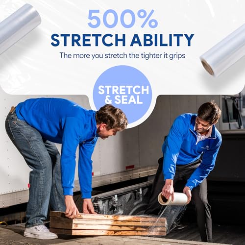 18" Plastic Stretch Film Wrap 1200 feet 500% Stretch Ability (1200 Foot)