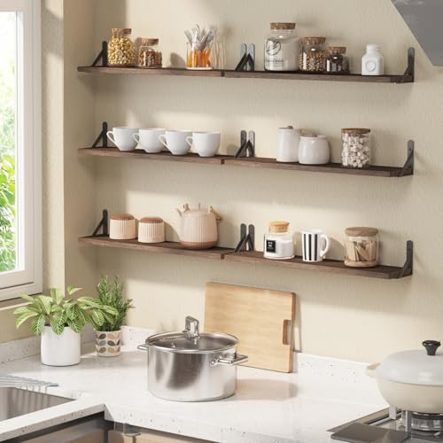 23.6in Floating Shelves for Wall Home Decor (Brown / 23.6 x 6.1 x 0.59 inches)