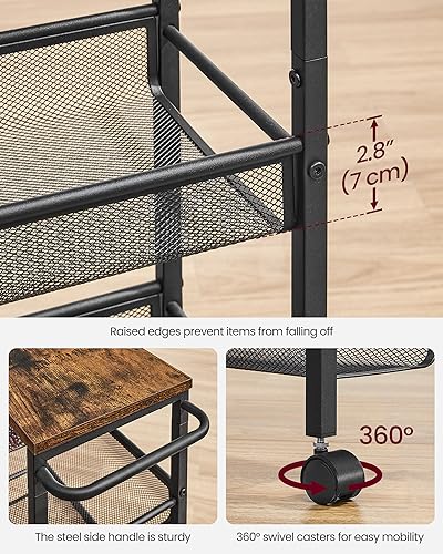 5 Tier Slim Rolling Storage cart with Wheels