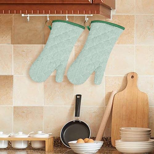 Yarn Dyed Oven Mitts 1 Pair (Green)