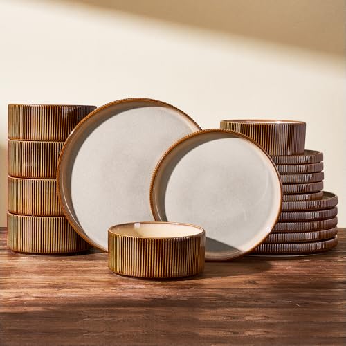 Dinnerware Set for 6 (Cream Brown)