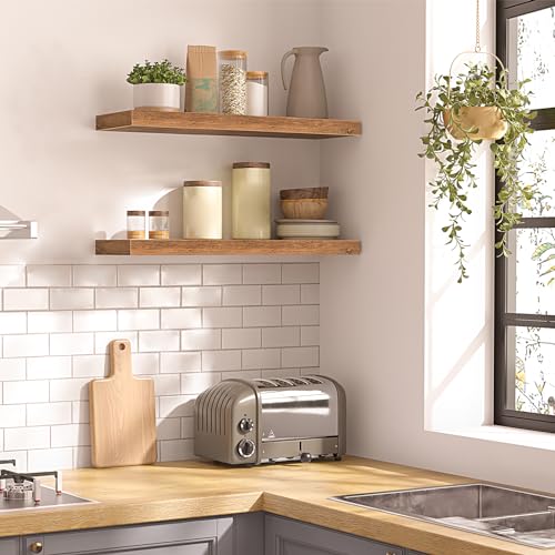 Floating Shelves for Wall (Rustic Brown / 23.6 Inches)