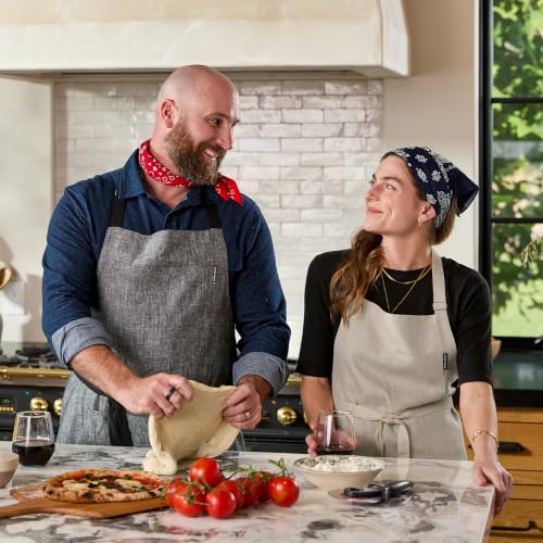 100% Pure Linen Apron Natural (Light Natural / 33 X 30 Inch)