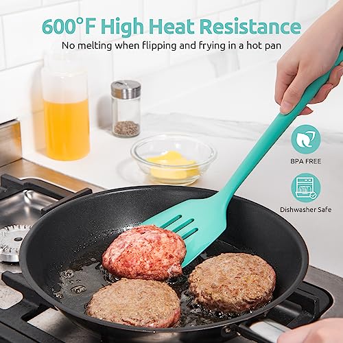 Silicone Turner Slotted Spatula (Aqua Sky / 13.6")