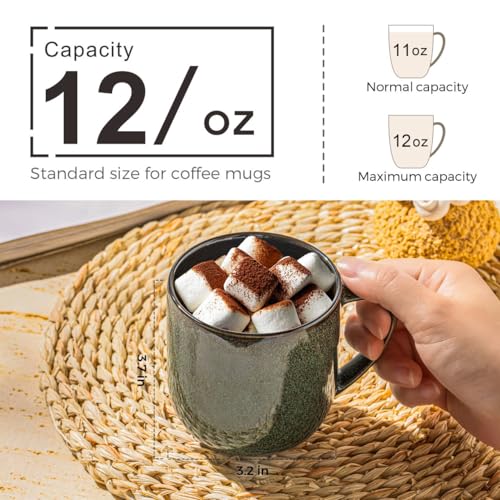 Ceramic Coffee Mugs Set of 6 (reactive glaze-3 / set of 6)