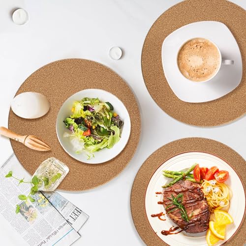 4 Pack Cork Trivets for Hot Dishes (07-9.5 Inch 4pcs Round)