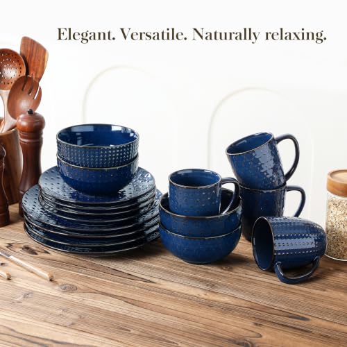 16 Pieces Dinnerware Sets (Blue / Service for 4 (16 Pcs))