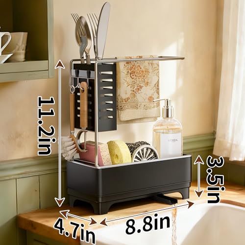 2 Tier Sponge Holder for Kitchen Sink (Black 2)