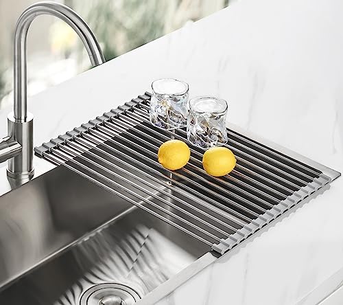 Roll Up Dish Drying Rack Over Sink