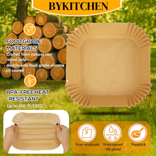 Disposable Square Air Fryer Liners for 5 to 8Qt Airfryer (100 Count)