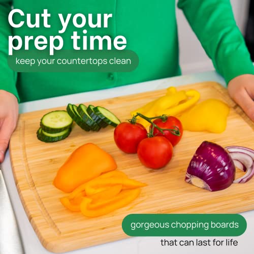 15 Inch Bamboo Cutting Board with Lifetime Replacements (Single-Tone / 15"L x 11"W)