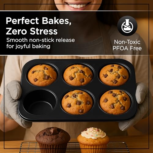 Jumbo Muffin Pan 6 Cup Set of 2