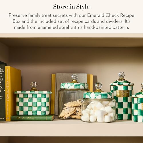 Enamel Recipe Box (Emerald Check)