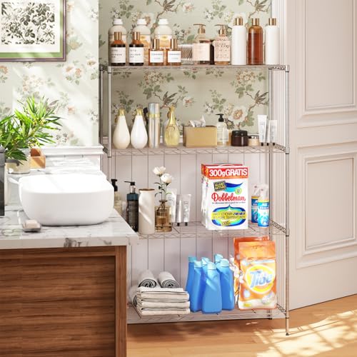 4 Tier Wire Shelf (Chrome / 35×13×53)