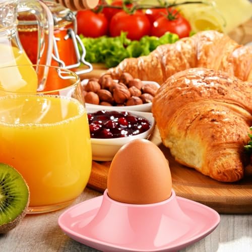 Soft Boiled Egg Cups (4 Pack / Square Style, Pink)