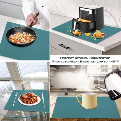 Extra Large Silicone Countertop Mat (06-Morandi Green / 27.6"L x 15.7"W)