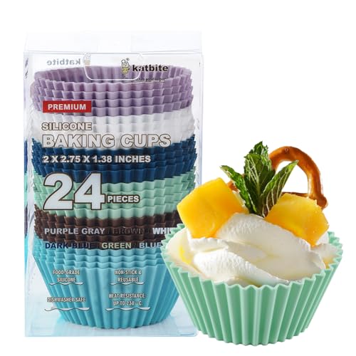 Silicone Cupcake Liners 24 Pack (Soft Pale 24)
