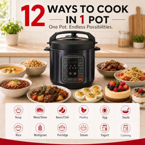 Electric Pressure Cooker 6.3Qt (Black / 6.3 Quarts)