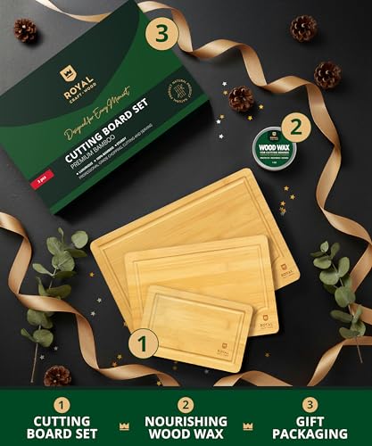 Wooden Cutting Boards for Kitchen Meal Prep & Serving (3-Piece (Gift_Set) / Natural)
