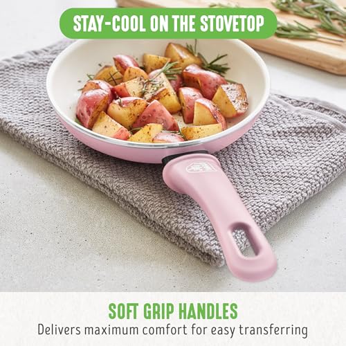 Non Stick Fry Pan Set (7" & 10" Frying Pan Skillet Set / Pink)