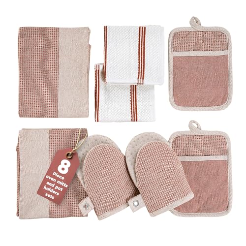 Potholders for Kitchens (10: Oven Mitts - Canyon Rose / Oven Mitt Set - 8 Pack)