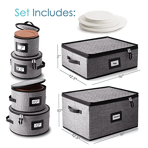 Fine China Storage Containers Hard Shell 6 Piece Set