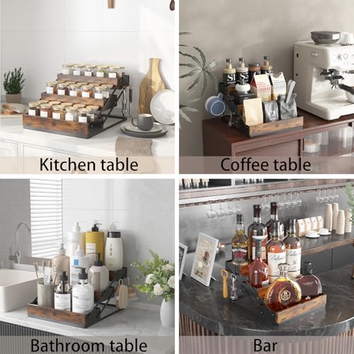 3 Tier Foldable Spice Rack Organizer for Countertop (2 Count)