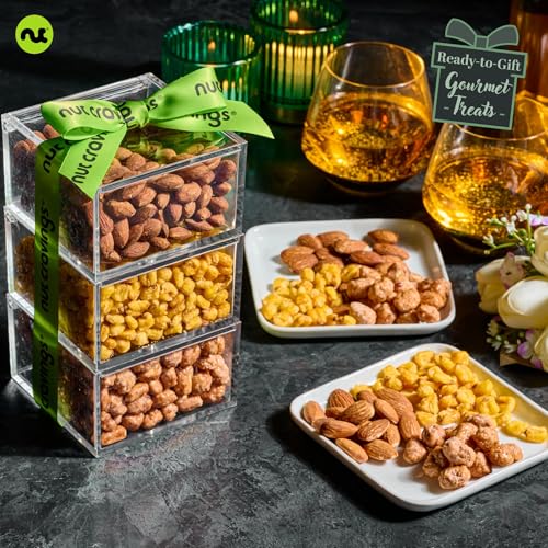 Mixed Nuts Acrylic Tower Gift Basket (Lucite Nut Assortment)