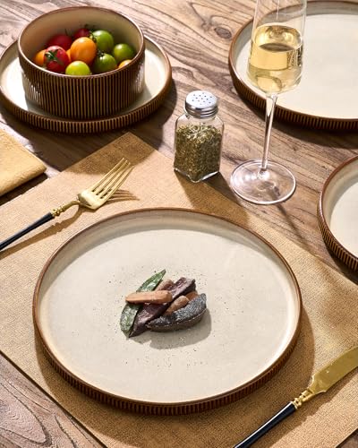 Dinnerware Set for 4 (Cream Brown)