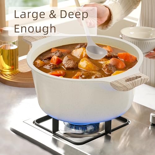 Kitchen Cookware Sets Pots and Pans Set Non Stick 21 Pcs (Cream White / 21 Piece Egg Pan Set)