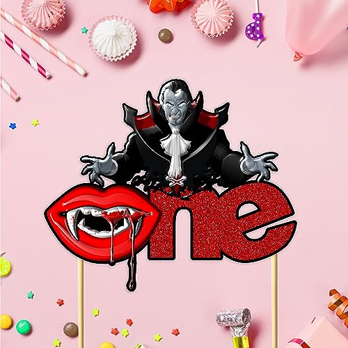 Vampre One Cake Topper with Spooky Fantasy Gothic Theme Design