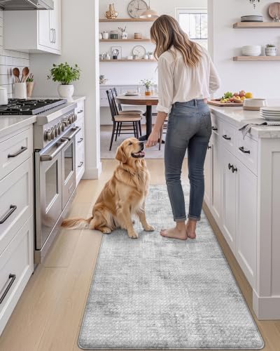 Kitchen Floor Mats Cushioned Anti Fatigue Runner (Light Grey / 59"L x 23"W x 0.4"Th)