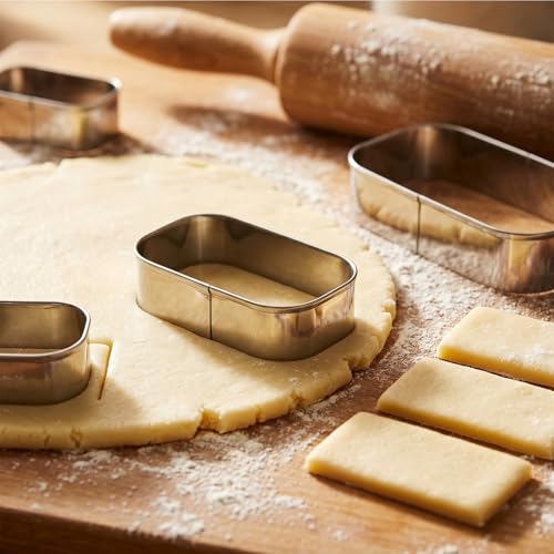 Rounded Rectangle Cookie Cutter Stainless Steel Plaque Cookie Cutters Geometric Frame Cookie Cutters Shapes Molds for Baking 1 Inch Depth (Rounded Rectangle)