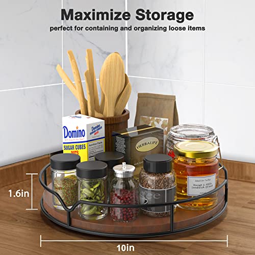 Lazy Susan Turntable Organizer with Anti (Brown / 10'')