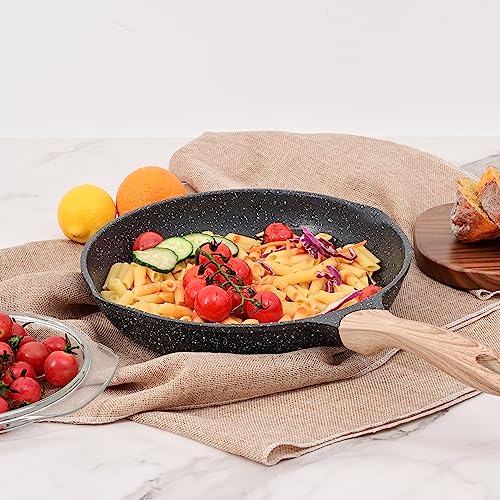 8 Inch Nonstick Frying Pan Easy Clean Small Egg Pan Skillet (Gray / 8")