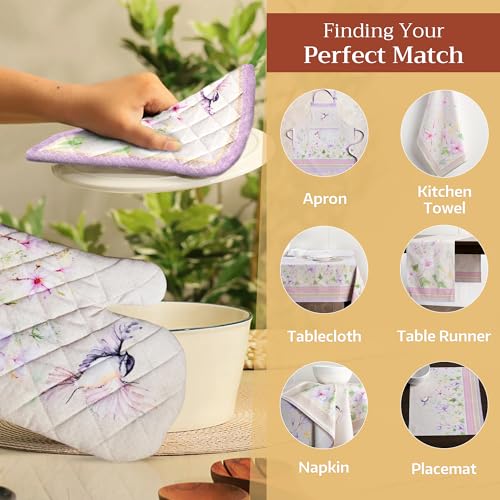 Maison d'Hermine Oven Gloves 100% Cotton Oven Mitt (092 - Magnolia Mornings / 7.5" x 13" (Oven Mitt))