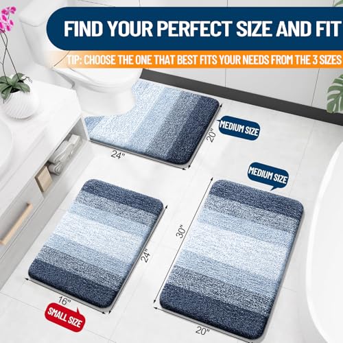 Bathroom Rugs Mat 34x21 (34" X 21" / Navy Blue)