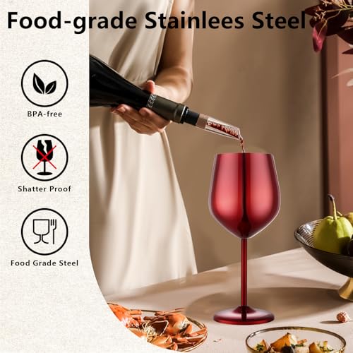 Unbreakable Stainless Steel Wine Glasses Set of 2 (2 Count)