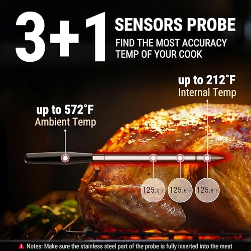 Wireless Meat Thermometer Digital with App (4 Probes)
