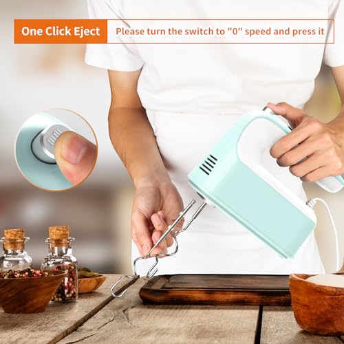 9 Speed Digital Hand Mixer Electric (Ice Blue/White)