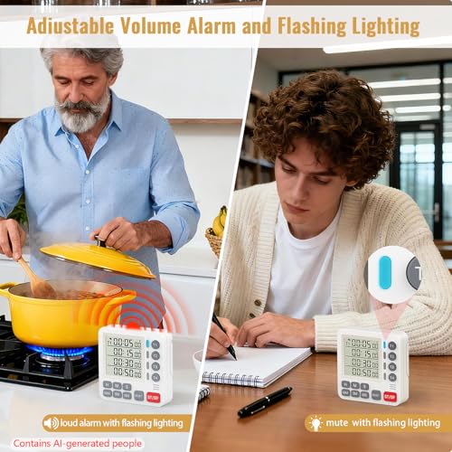 Digital Dual Kitchen Timer (White)
