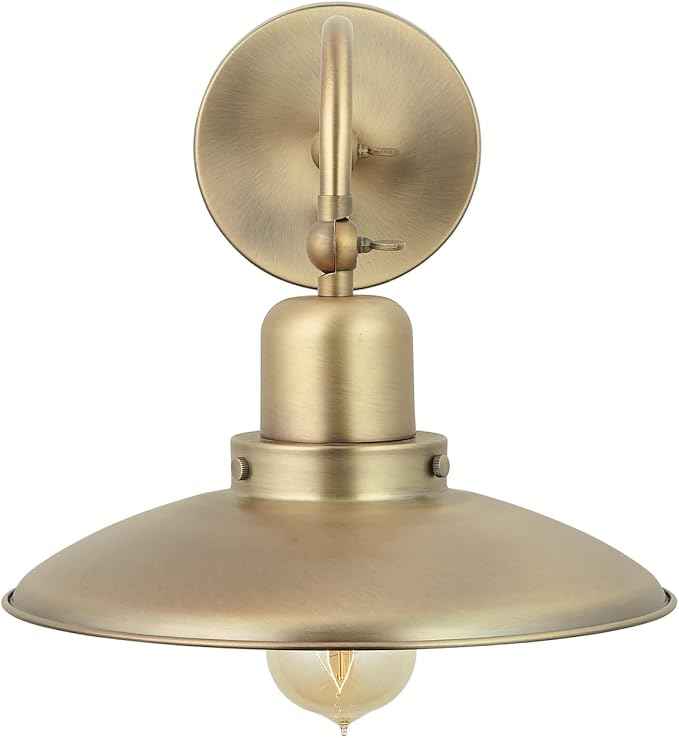 Capital Lighting 634811AD Dewitt Metal Portable Wall Sconce, 1-Light 100 Watts, 18" H x 10" W, Aged Brass