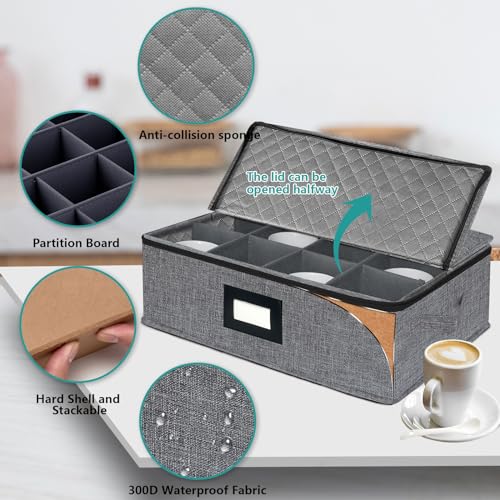 Mug and Cup Storage Box with Dividers (Mug storage Box)