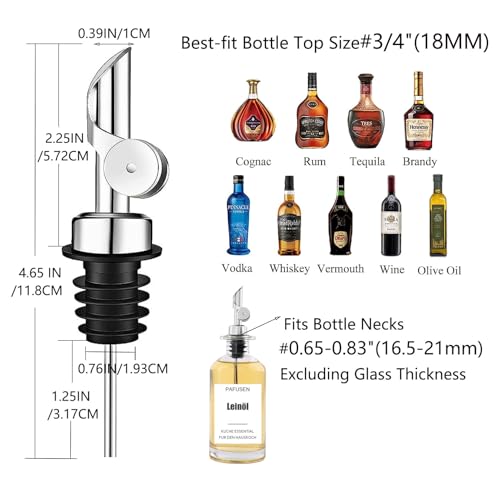 2 Pack Auto Flip Olive Oil Dispenser Spout (2 Pourers-Silvers)