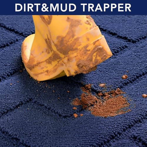 Dirt Trapper Indoor Doormat (Navy Blue / 59" x 20" (Rectangular))