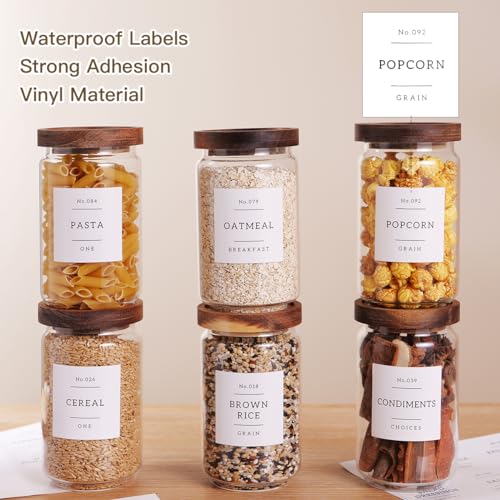 6 Set Glass Pantry Storage Jars with Acacia Airtight Lid (23 oz (6 pcs))